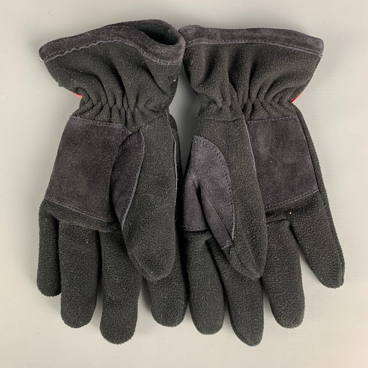Vintage PRADA Size 7 Black Mixed Fabrics Polyester Blend Gloves