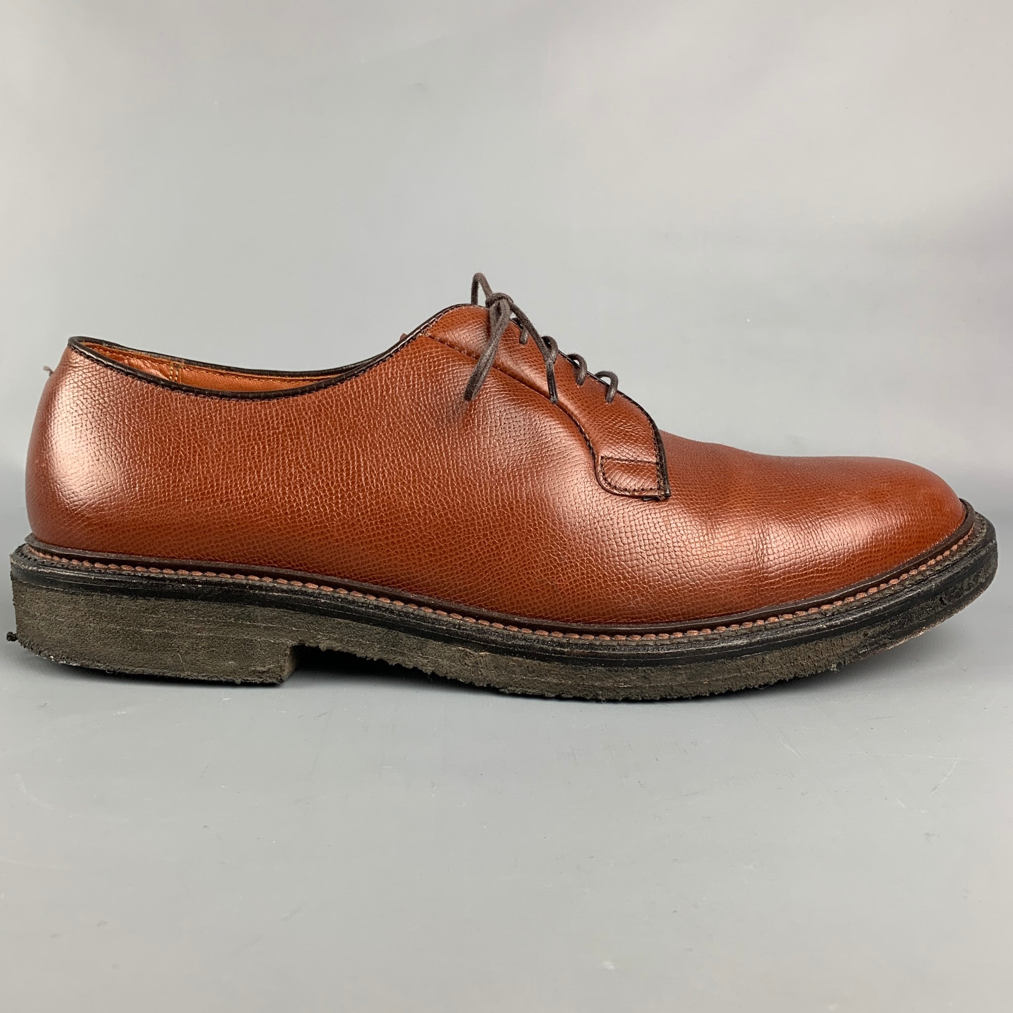 ALDEN Size 11 Brown Textured Leather Lace Up All Weather Walker