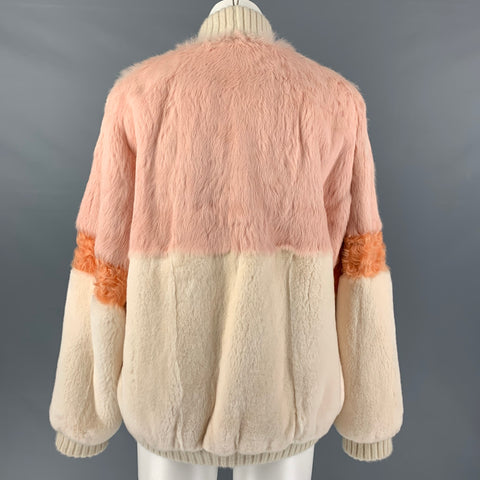 MATE Size 6 Cream & Pink Bomber Jacket