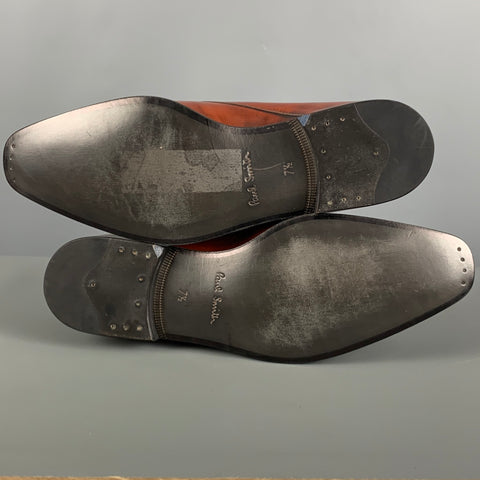 PS by PAUL SMITH Size 8.5 Brown Antique Leather Monk Strap Loafers