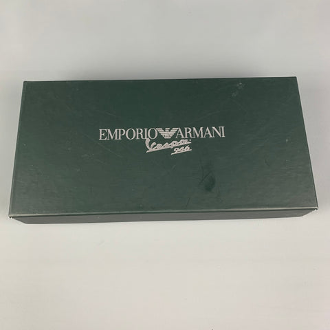 EMPORIO ARMANI Size M Dark Green Black Color Block Leather Suede Gloves