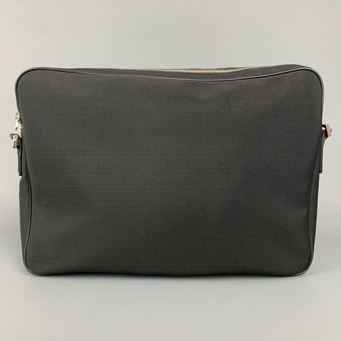 Vintage GUCCI Black Canvas Leather Trim Messenger Bag