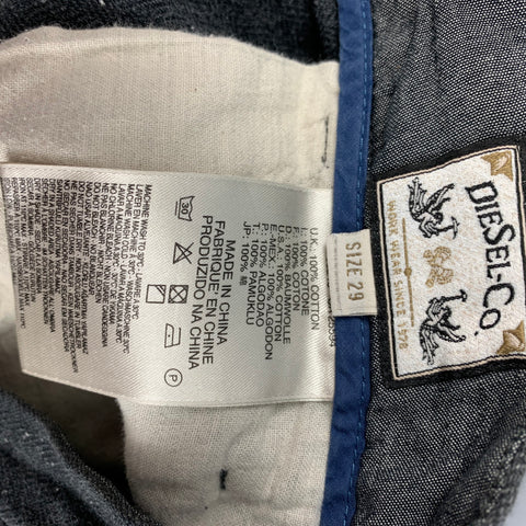 DIESEL Size 29 Gray Herringbone Cotton Button Fly Dress Pants