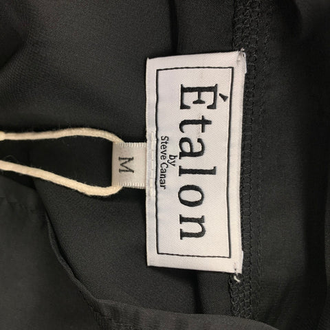 E'TALON by STEVE CANAR Size M Black See-Through Polyester Two Pockets Long Sleeve Shirt