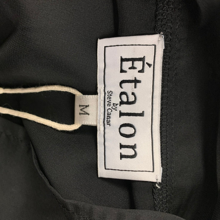 E'TALON by STEVE CANAR Size M Black See-Through Polyester Two Pockets Long Sleeve Shirt