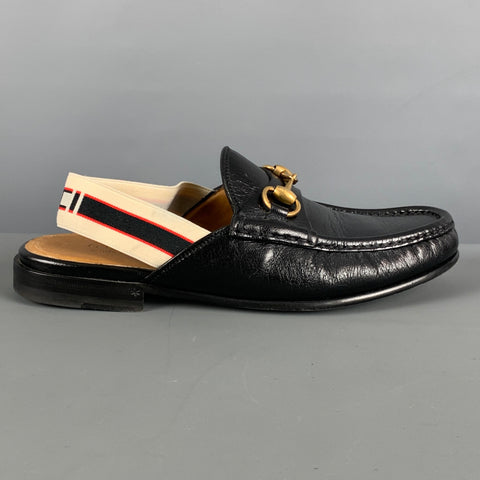 GUCCI Size 6 Black Solid Leather  Loafers