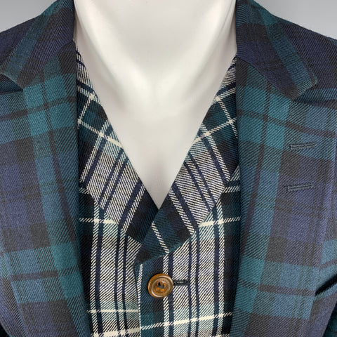 VIVIENNE WESTWOOD Size 40 Plaid Blackwatch Wool Vest Layer Sport Coat