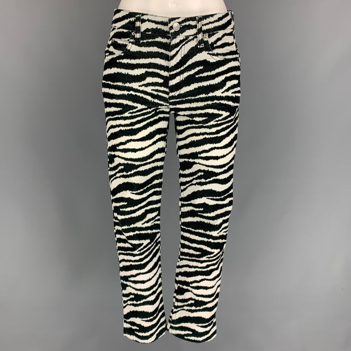 ISABEL MARANT Size 4 Black & White Zebra Print Cotton Blend Casual Pants
