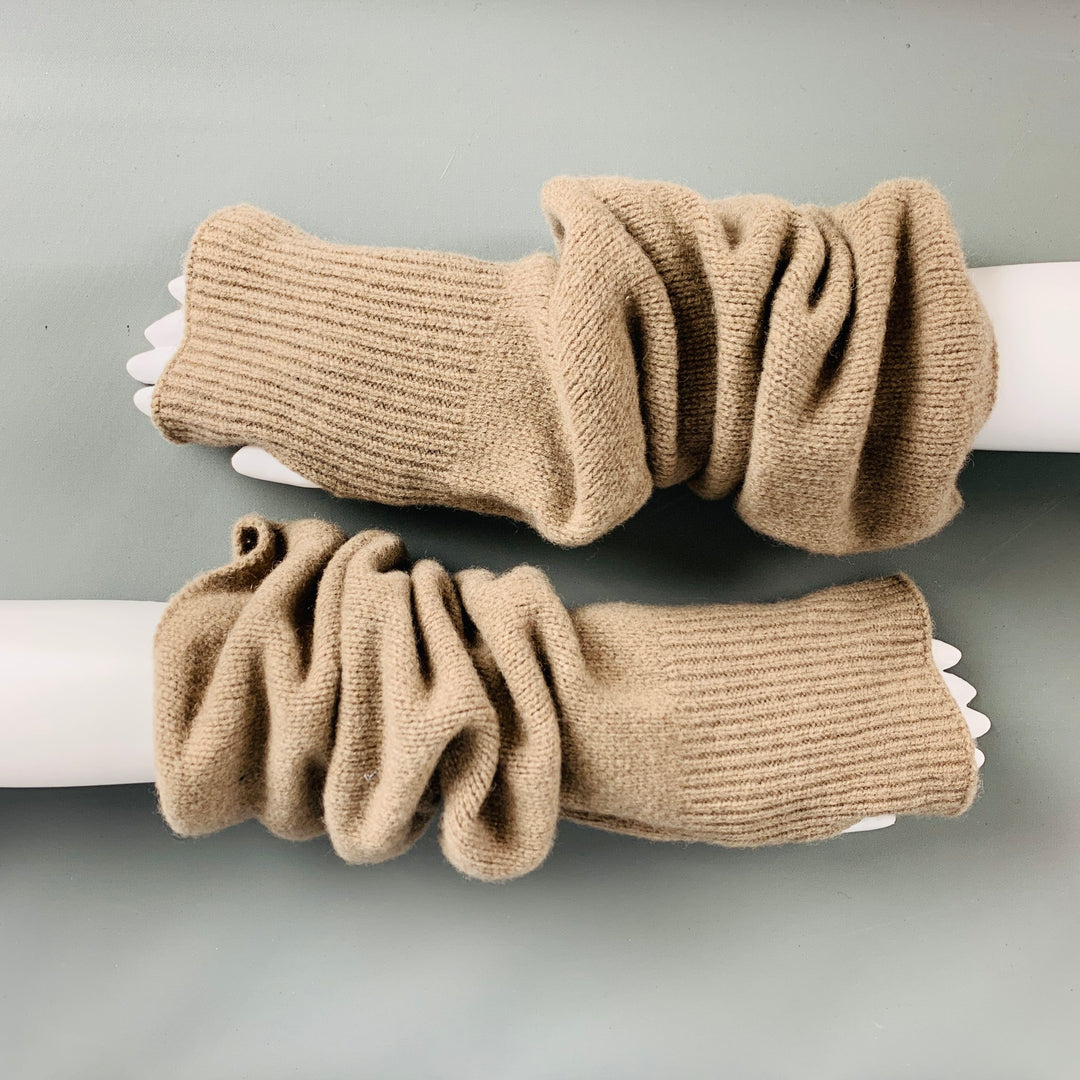 MARC JACOBS Grey Taupe Knitted Wool Cashmere Blend Gloves