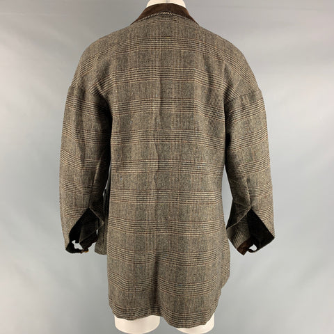 VIVIENNE WESTWOOD MAN Size 40 Brown Black Plaid Lambswool Coat
