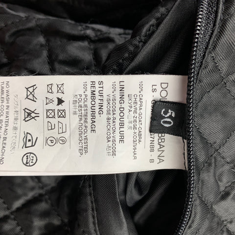 DOLCE & GABBANA Size 40 Black Leather Motorcycle Jacket
