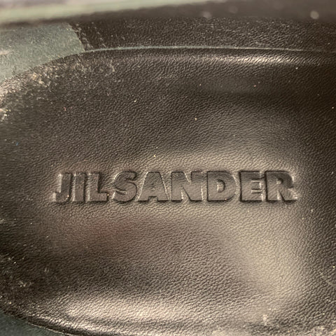 JIL SANDER Size 8 Black Leather Chunky Sole Lace Up Shoes