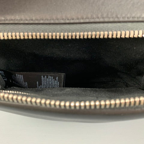 ALLSAINTS Black Silver Grommets Leather Nylon Cross Body Handbag