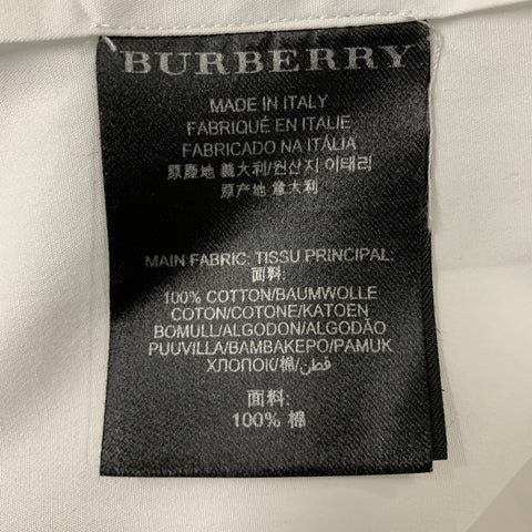 BURBERRY PRORSUM Talla 38 Camisa de manga larga de algodón sólido blanco con un bolsillo