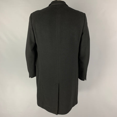 H HOWARD Size M Black Cashmere Notch Lapel Coat