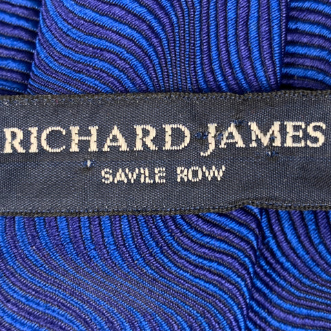 RICHARD JAMES Blue Purple Textured Silk Tie