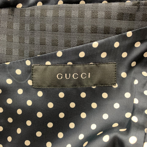 GUCCI Size 38 Regular Black on Black Checkered Wool Sport Coat