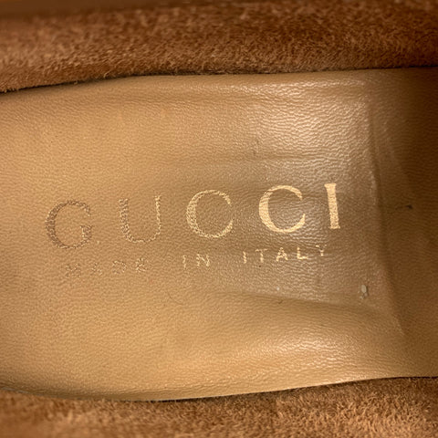 GUCCI Size 8.5 Tan Leather Horsebit Slip On Loafers