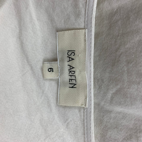 ISA ARFEN Taille 6 Blouse trapèze froissée en mélange de coton crème