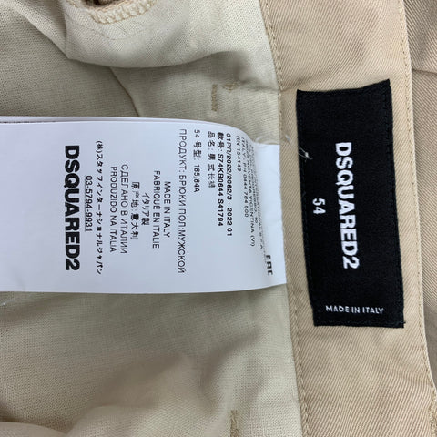 DSQUARED2 Taille 38 Pantalon décontracté en coton kaki avec braguette zippée