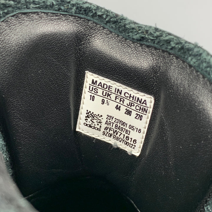 ADIDAS X RICK OWENS AW 2016 Size 10 Black Leather High Top Mastodon Sneakers