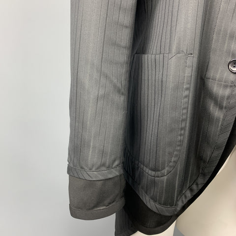 COMME des GARCONS HOMME PLUS Size S Black Mixed Fabrics Wool Blend Coat
