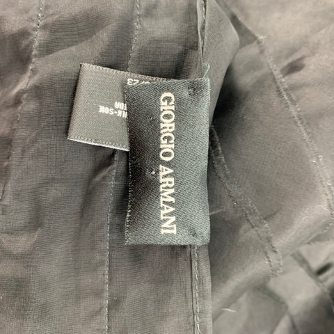 GIORGIO ARMANI Size One Size Black Silk Textured Tiered Cape