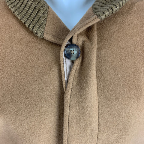 SAKS FIFTH AVENUE Size M Tan Solid Wool Hidden Placket Jacket
