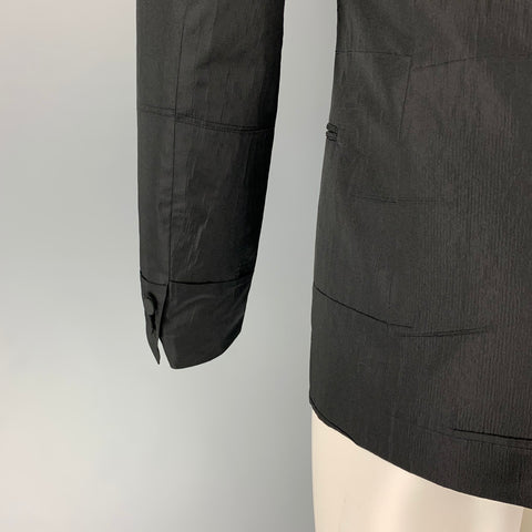VIKTOR & ROLF Size 38 Black Ruched Polyester Blend Shawl Collar Sport Coat