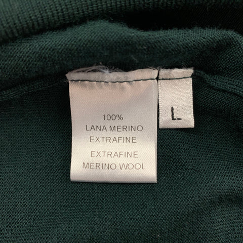 THOM SWEENEY Size L Green Knit Merino Wool Turtleneck Pullover