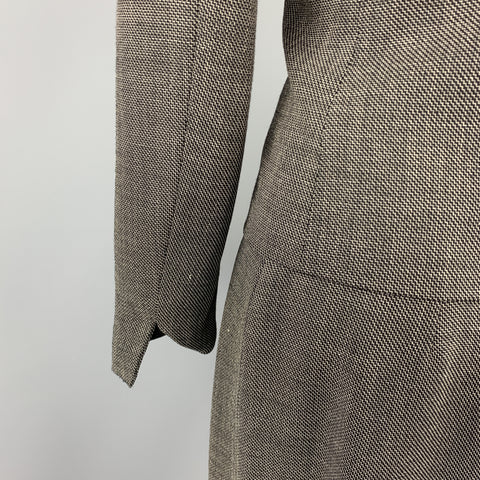MAX MARA Size 8 Black Woven Virgin Wool Blend Pencil Skirt Suit