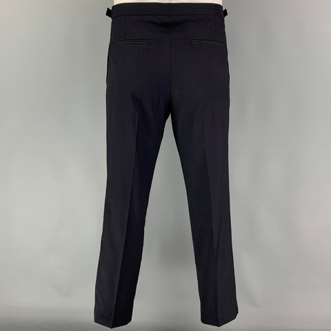 THE KOOPLES Size 40 Navy Black Herringbone Wool Mohair Tuxedo Suit