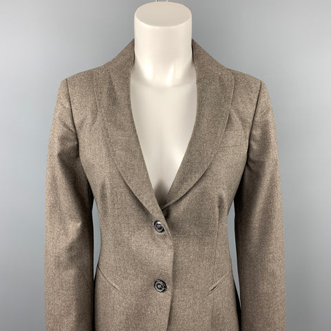 PIAZZA SEMPIONE Taille L Blazer boutonné en mélange de laine taupe