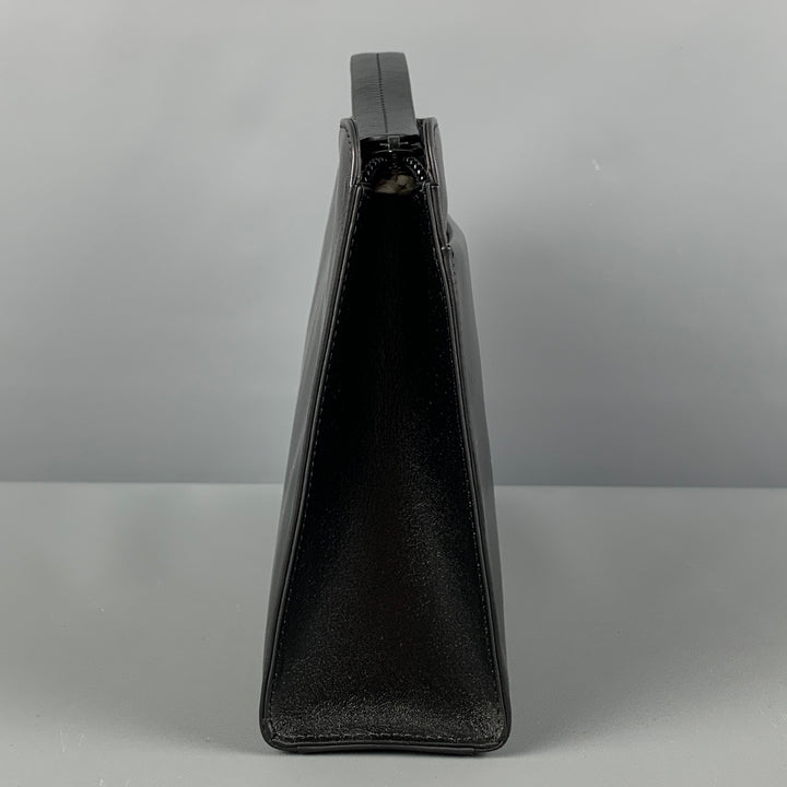 GOLDPFEIL Black Leather Wristlet Oxford Bag
