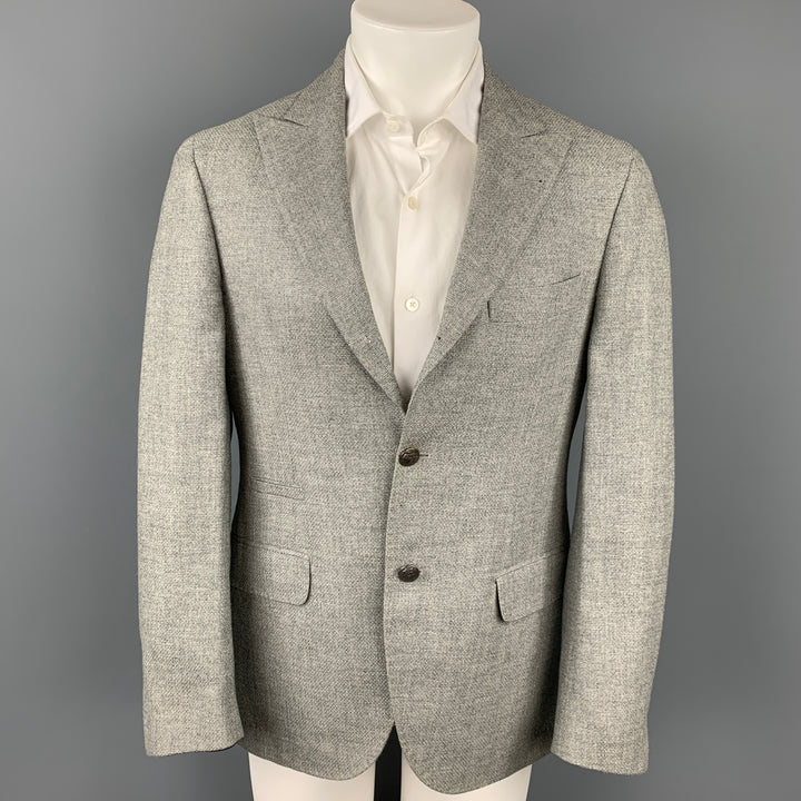 BRUNELLO CUCINELLI Size 38 Grey Wool Blend Peak Lapel Sport Coat