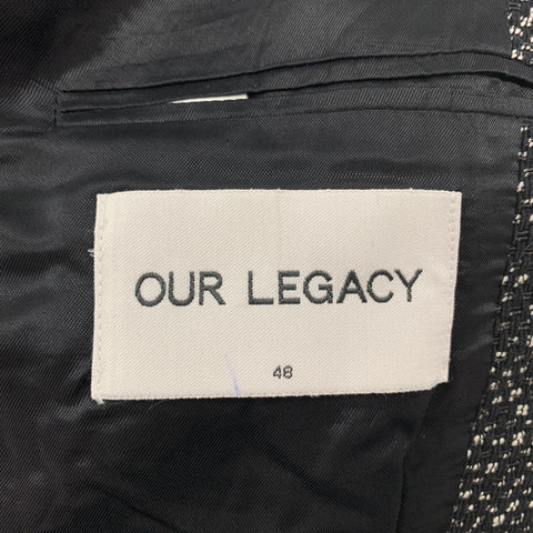 OUR LEGACY SS 15 Size 38 Black White Heather Cotton / Polyamide Sport Coat