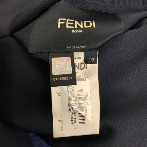 FENDI FW Capsule 2022 Size 40 Blue 3D Fragment Wool Reversible Bomber Jacket