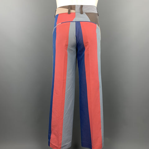 VIVIENNE WESTWOOD SS 2000 Size 40 Multi-Color Vertical Stripe Cotton Silk Suit