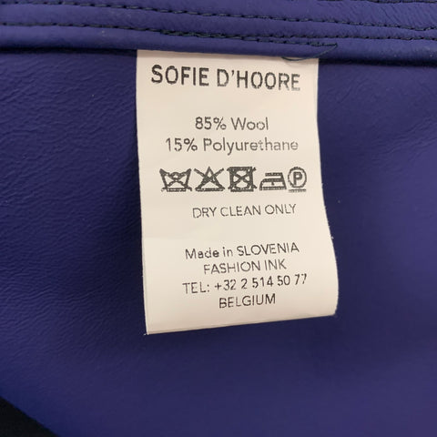 SOFIE D'HOORE Size 6 Navy Wool Polyurethane Hooded Cyril Coat