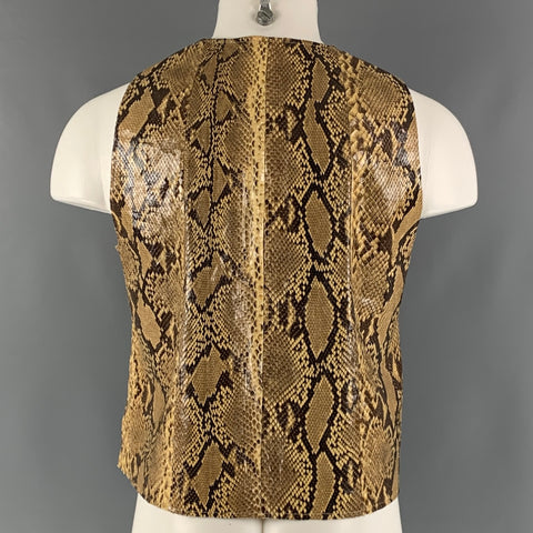 SAMUEL ROBERT Talla M Chaleco delantero abierto beige marrón