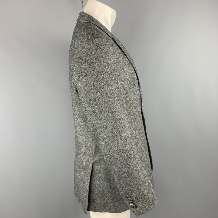 PAUL SMITH Chest Size 42 Nailhead Grey Wool / Cashmere Notch Lapel Sport Coat