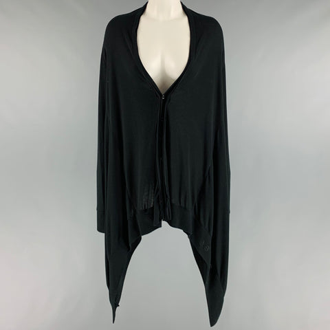 Y-3 Taille M Cardigan à boutons cachés en viscose de polyester noir