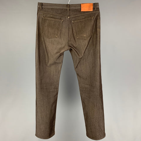 LOUIS VUITTON Size 32 Brown Wool Cotton Straight Button Fly Jeans