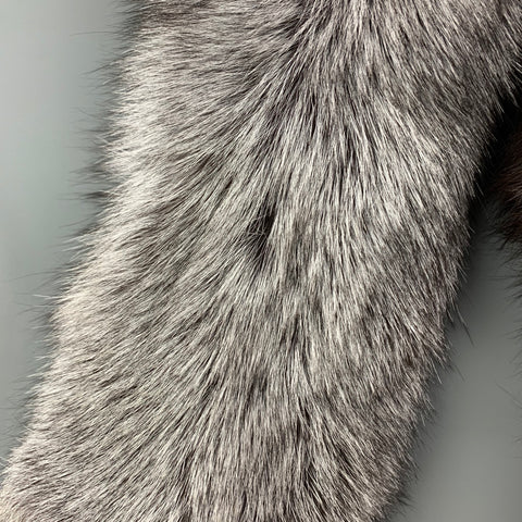 Écharpe en fourrure gris argenté VINTAGE