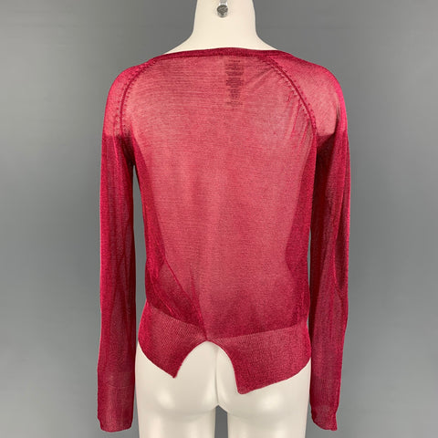 THE ROW Taille XS Haut Giro Vented Métallisé Mélange De Viscose Rouge