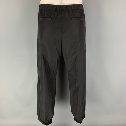 PRADA Size 42 Black Polyester Notch Lapel Suit