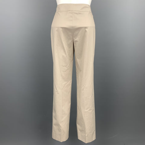 AKRIS Size 4 Khaki Cotton Straight Leg Casual Pants