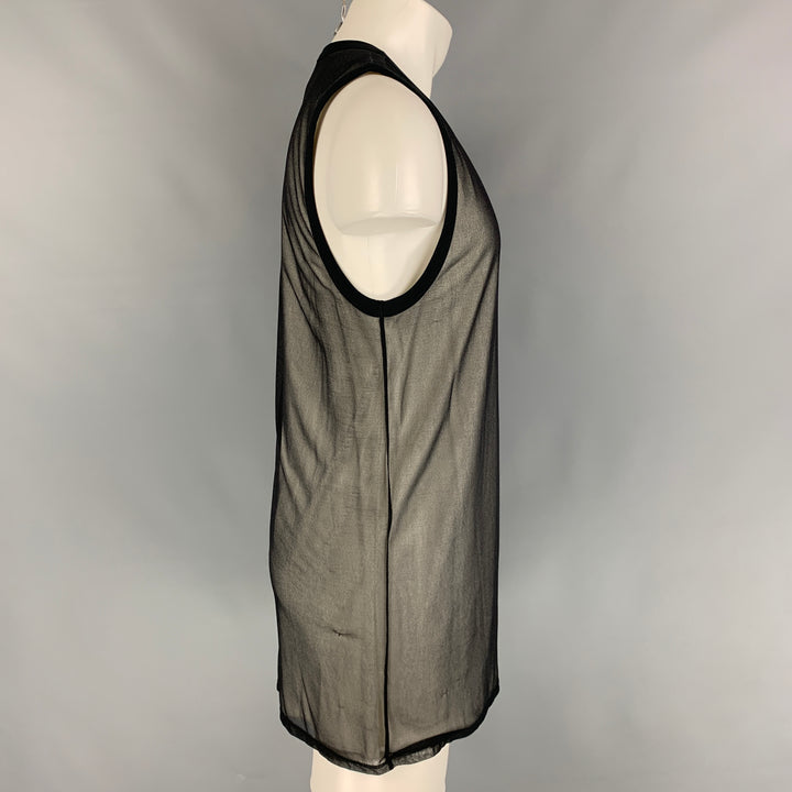GARETH PUGH Size M Black & White Sheer Cotton Crew-Neck Tank Top