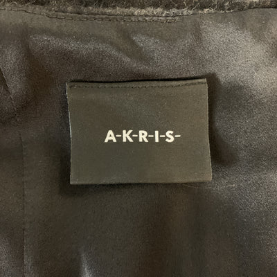 AKRIS Size 10 Grey Plaid Wool / Angora Cap Sleeve Shift Dress