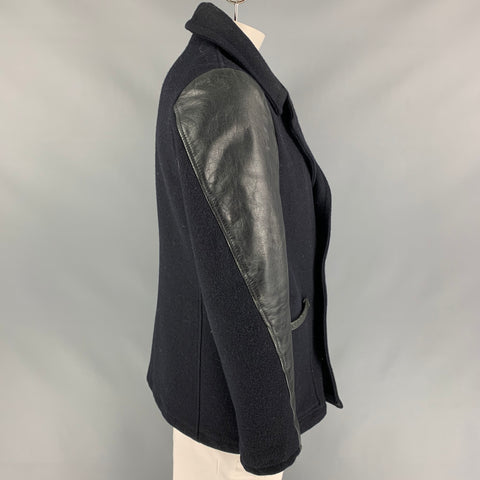 SCHOTT Chaquetón cruzado de tejidos mixtos negro talla L